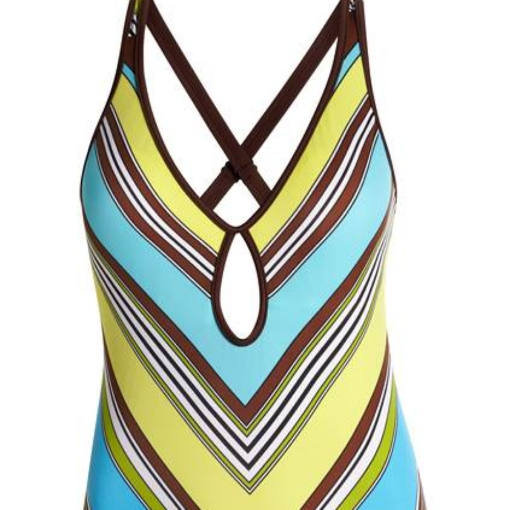 Curvaceous Striped 1 Piece